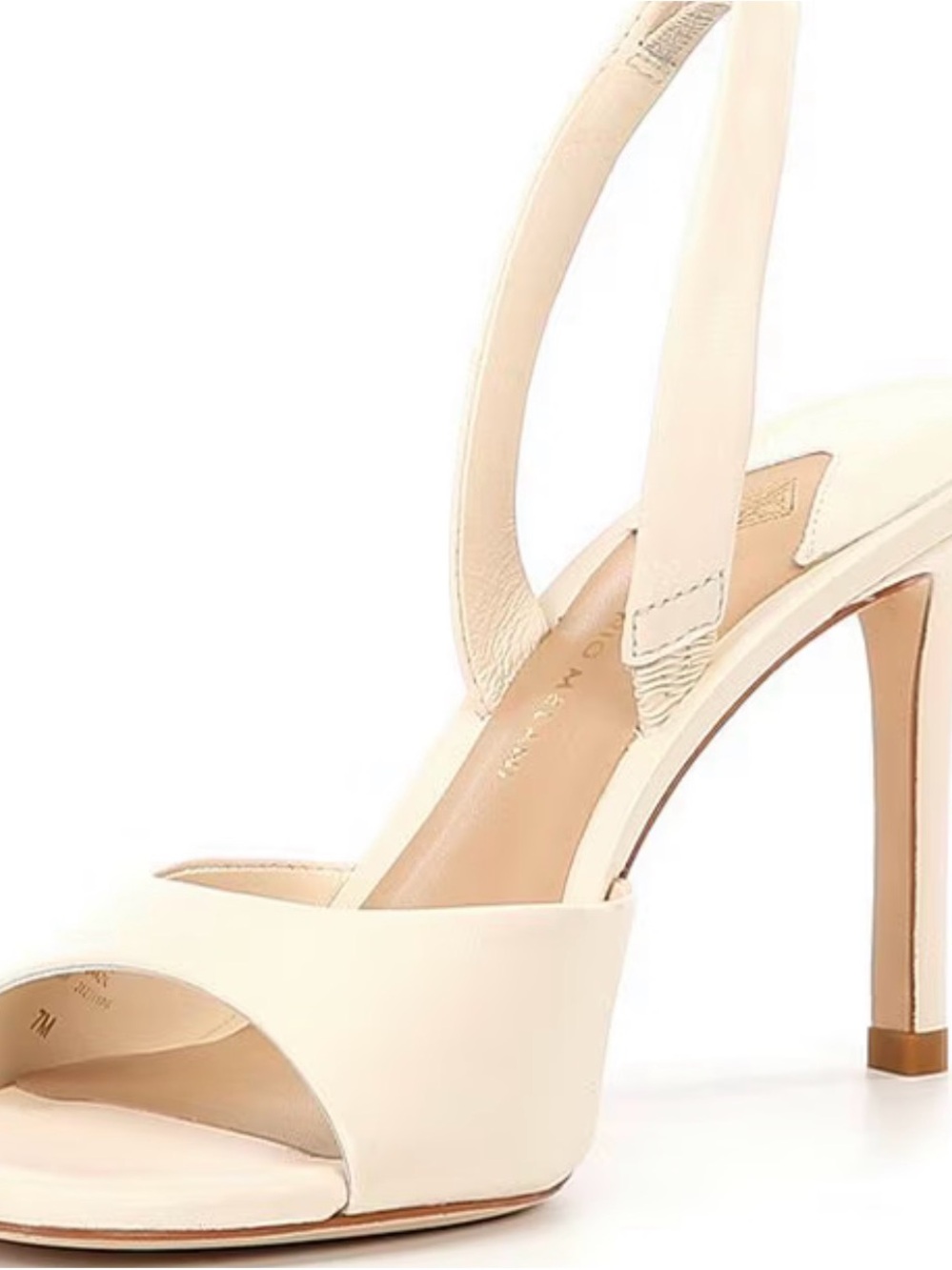Antonio Melani Open-Toe Slingback Heels in Cream